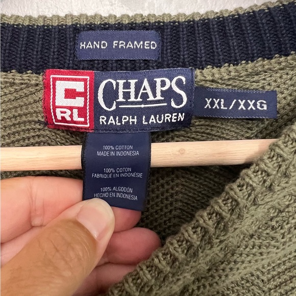 Ralph Lauren Chaps Men’s Army Green Color Sweater Size XXL - Picture 3 of 7